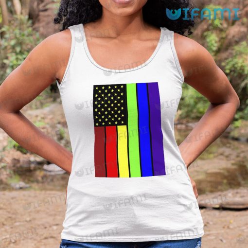 LGBT Shirt Rainbow American Flag LGBT Gift