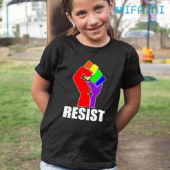 LGBT Shirt Resist Rainbow Fist Symbol LGBT Kid Shirt