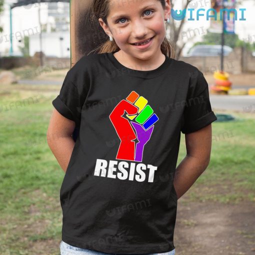 LGBT Shirt Resist Rainbow Fist Symbol LGBT Gift