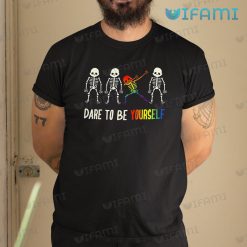 LGBT Shirt Skeleton Dabbing Dare To Be Yourself LGBT Gift