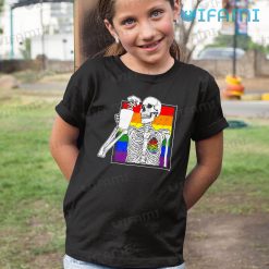 LGBT Shirt Skeleton Drinking Coffee LGBT Kid Shirt