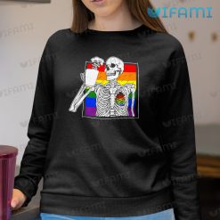 LGBT Shirt Skeleton Drinking Coffee LGBT Sweashirt