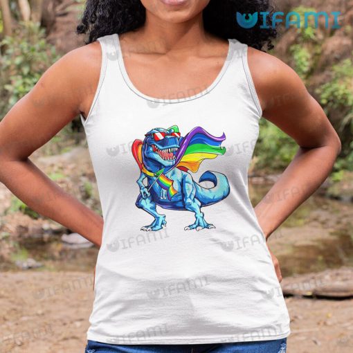 LGBT Shirt T-Rex Dinosaur Rainbow Cloak LGBT Gift