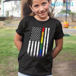 LGBT Shirt Thin Rainbow Line American Flag LGBT Kid Shirt