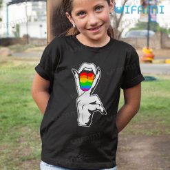 LGBT Shirt Tongue Lips Peace Hand LGBT Kid Shirt