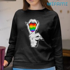 LGBT Shirt Tongue Lips Peace Hand LGBT Sweashirt