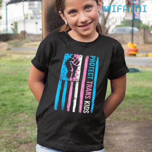 LGBT Shirt Transgender USA Flag Protect Trans Kids LGBT Gift