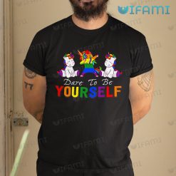 LGBT Shirt Unicorn Dabbing Dare To Be Yourself LGBT Gift 1