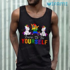 LGBT Shirt Unicorn Dabbing Dare To Be Yourself LGBT Gift 5