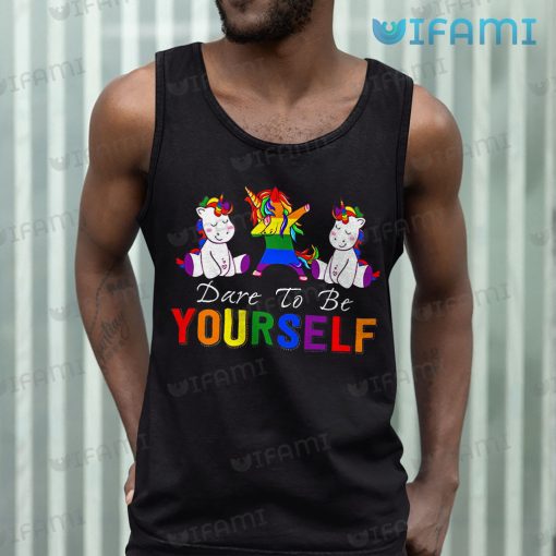 LGBT Shirt Unicorn Dabbing Dare To Be Yourself LGBT Gift