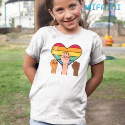 LGBT Shirt United Fist Rainbow Heart LGBT Kid Shirt
