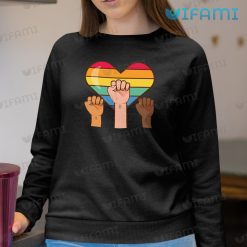 LGBT Shirt United Fist Rainbow Heart LGBT Sweashirt
