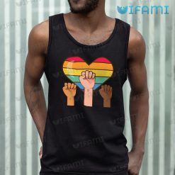LGBT Shirt United Fist Rainbow Heart LGBT Tank Top