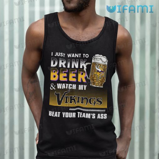 Minnesota Vikings Shirt Drinking Beer Watch My Vikings Gift