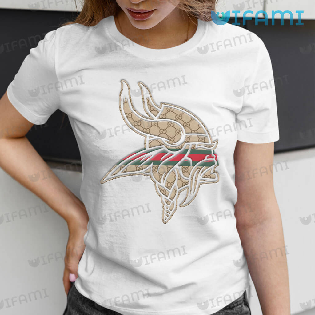 Minnesota Vikings Shirt Gucci Texture Logo Vikings Gift