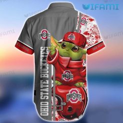 OSU Hawaiian Shirt Baby Yoda Football Helmet Ohio State Buckeyes Present Back