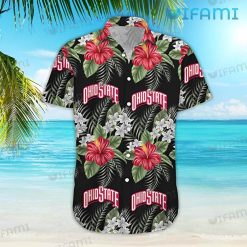 OSU Hawaiian Shirt Hibiscus Plumeria Tropical Leaf Ohio State Buckeyes Present