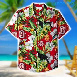 OSU Hawaiian Shirt Pineapple Tropical Leaf Ohio State Buckeyes Gift
