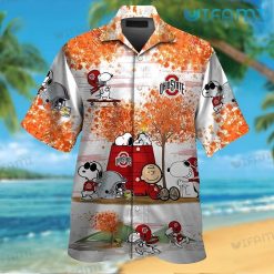 OSU Hawaiian Shirt Snoopy Charlie Woodstock Fall Ohio State Buckeyes Present