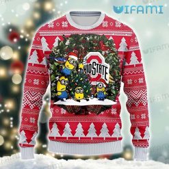 Ohio State Christmas Sweater Minions Wreath Logo Ohio State Buckeyes Gift