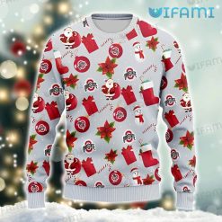 Ohio State Christmas Sweater Santa Claus Flower Snowman Ohio State Buckeyes Gift