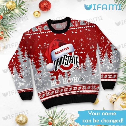 Ohio State Christmas Sweater Santa Claus Hat Ho Ho Ho Ohio State Buckeyes Gift