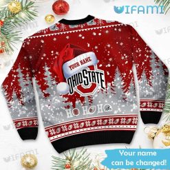 Ohio State Christmas Sweater Santa Claus Hat Ho Ho Ho Ohio State Buckeyes Present Ba