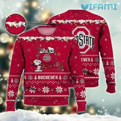 Ohio State Christmas Sweater Snoopy Doghouse Ohio State Buckeyes Gift