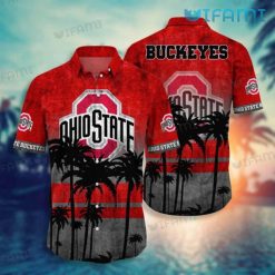 Ohio State Hawaiian Shirt Big Logo Coconut Tree Ohio State Buckeyes Gift