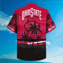 Ohio State Hawaiian Shirt Coconut Mascot Logo Ohio State Buckeyes Present Back