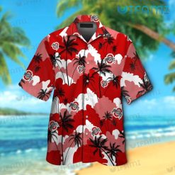 Ohio State Hawaiian Shirt Coconut Tree Cloud Ohio State Buckeyes Gift