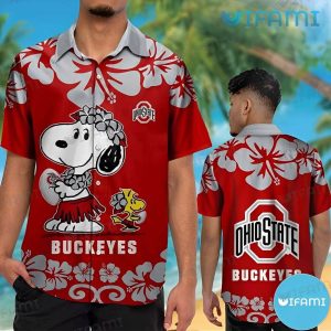Ohio State Hawaiian Shirt Cute Snoopy Woodstock Ohio State Buckeyes Gift