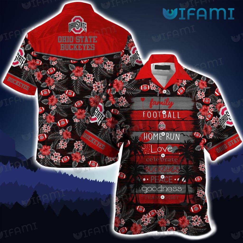 Get ready to rock your Buckeye pride with our Hawaiian shirt
