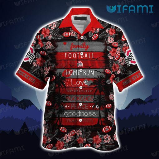 Ohio State Hawaiian Shirt Football Love Peace Ohio State Buckeyes Gift
