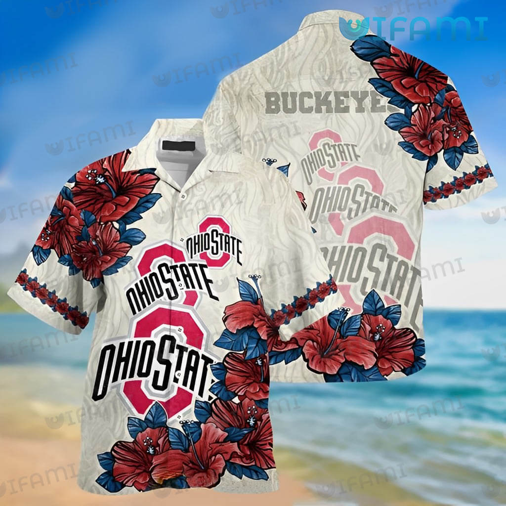 Ohio State Hawaiian Shirt Hibiscus Logo Pattern Ohio State Buckeyes Gift -  Personalized Gifts: Family, Sports, Occasions, Trending