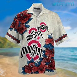 Ohio State Hawaiian Shirt Hibiscus Logo Pattern Ohio State Buckeyes Present