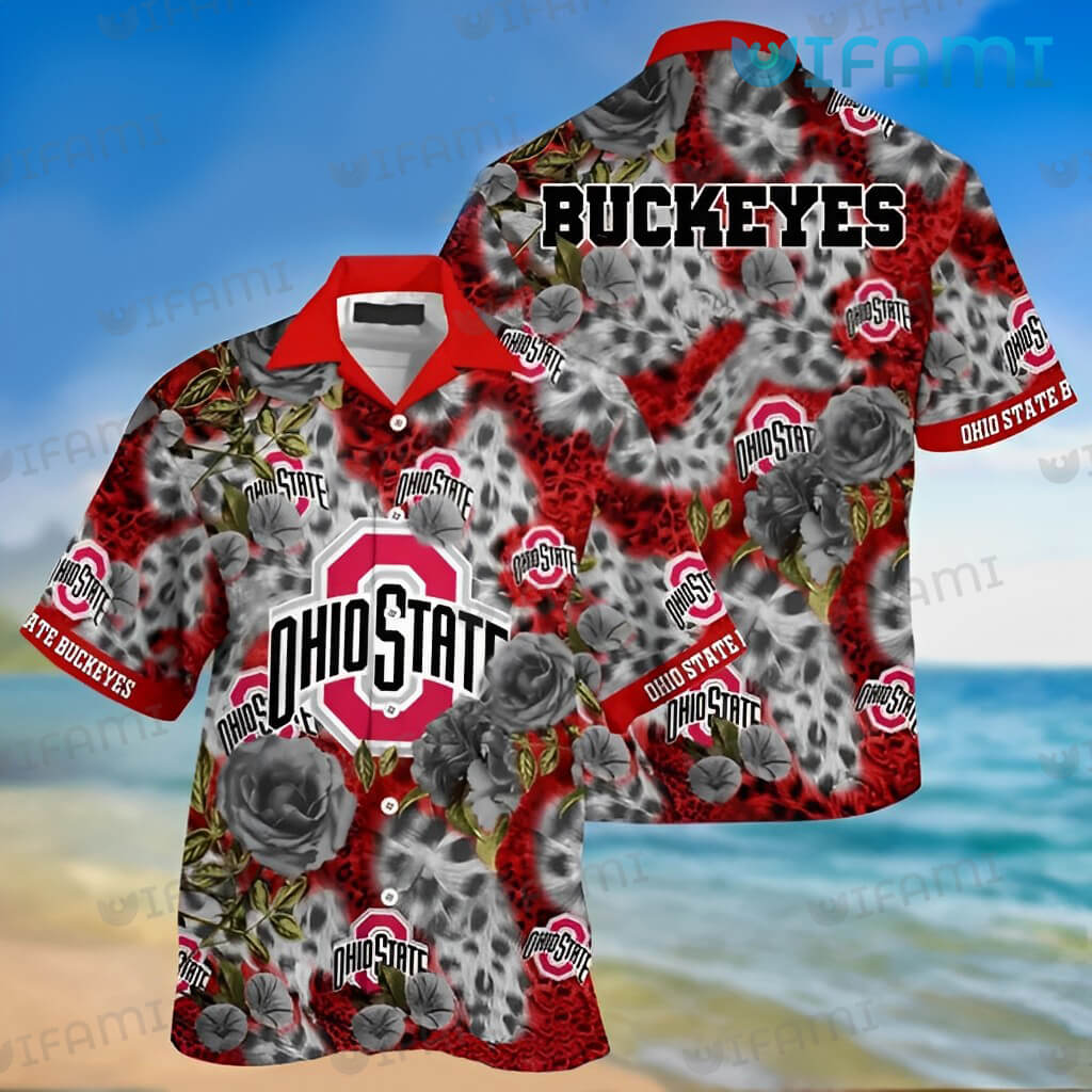 Ohio State Hawaiian Shirt Ohio State Buckeyes Team Tropical Shirt -  Upfamilie Gifts Store