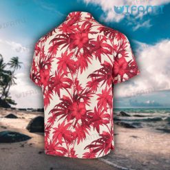 Ohio State Hawaiian Shirt Red Hibiscus Coconut Tree Ohio State Buckeyes Present Back