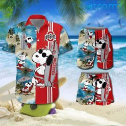 Ohio State Hawaiian Shirt Snoopy Surfing Beach Custom Ohio State Buckeyes Gift