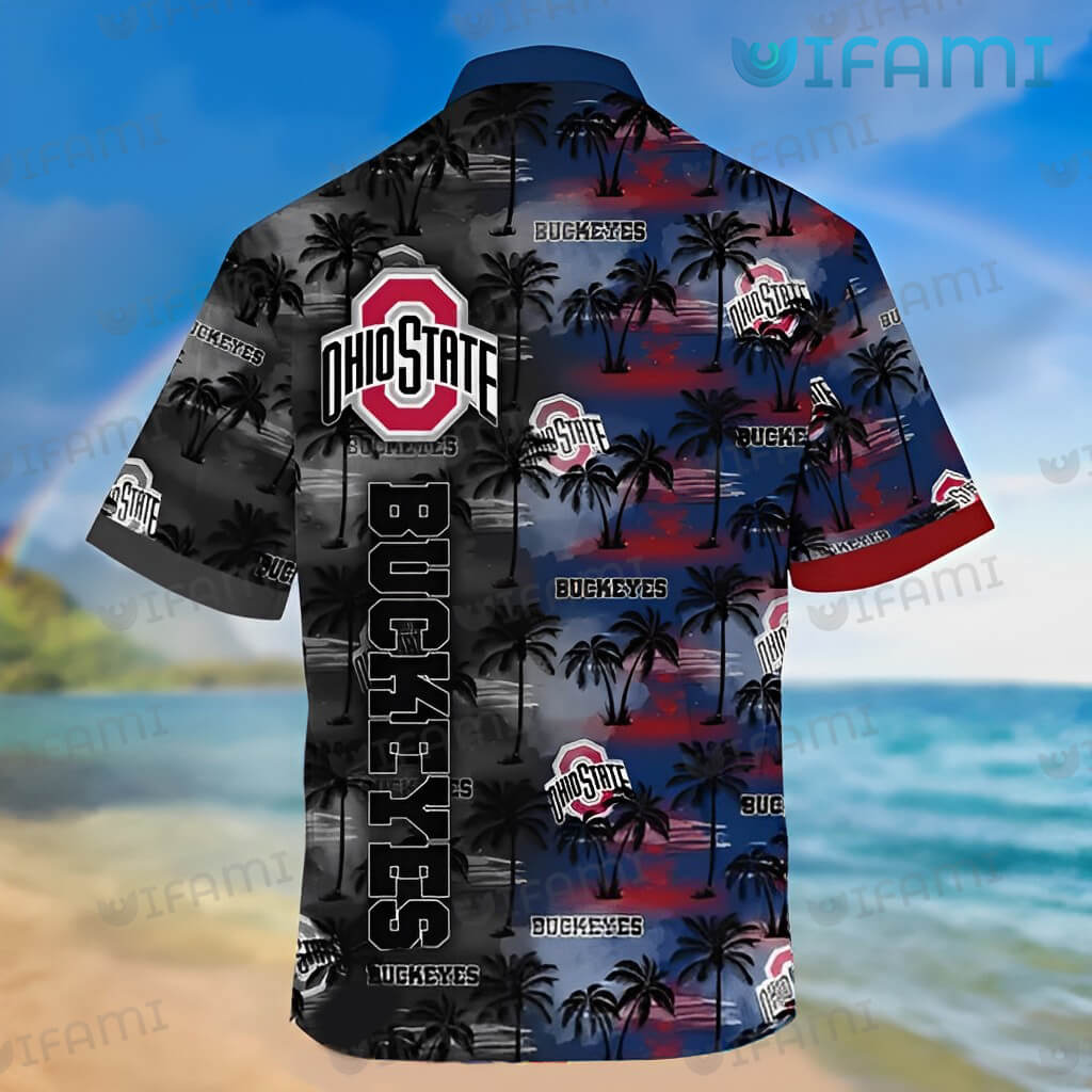 Ohio State Hawaiian Shirt Sunset Dark Coconut Ohio State Buckeyes Gift