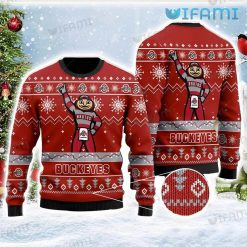 Ohio State Ugly Christmas Sweater Mascot Ohio State Buckeyes Gift