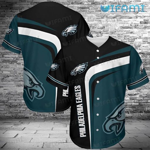 Philadelphia Eagles Baseball Jersey Green Black Eagles Gift