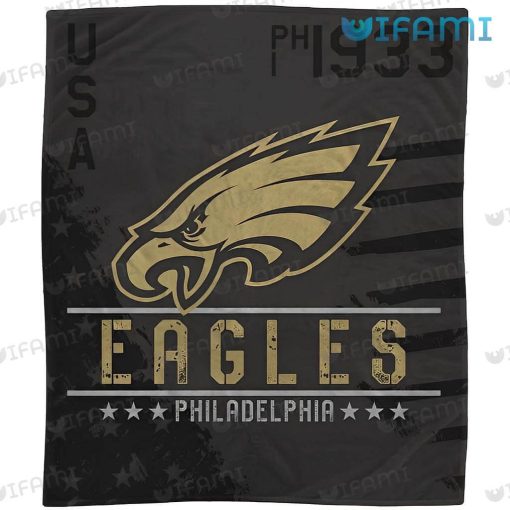 Philadelphia Eagles Blanket Brown USA Flag 1933 Eagles Gift