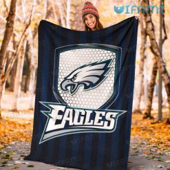 Philadelphia Eagles Blanket Eagle Head Shield Black Blue Line Eagles Present