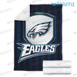 Philadelphia Eagles Blanket Eagle Head Shield Black Blue Line Eagles Present For Fans