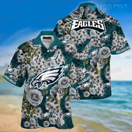 Philadelphia Eagles Hawaiian Shirt Rose Leopard Unique Philadelphia Eagles Gift