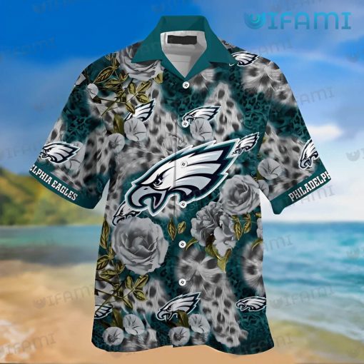 Philadelphia Eagles Hawaiian Shirt Rose Leopard Unique Philadelphia Eagles Gift