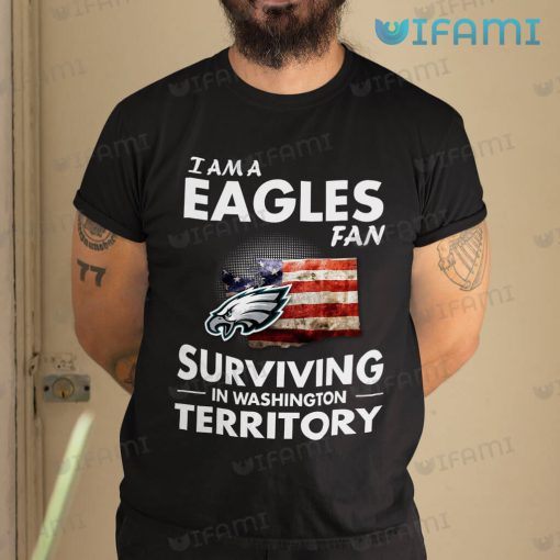 Philadelphia Eagles Shirt Surviving Washington Broken USA Flag Gift For Eagles Fan