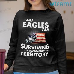 Philadelphia Eagles Shirt Surviving Washington Broken USA Flag Sweashirt