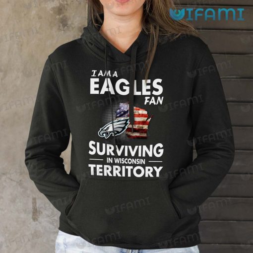 Philadelphia Eagles Shirt Surviving Wisconsin Broken USA Flag Gift For Eagles Fan